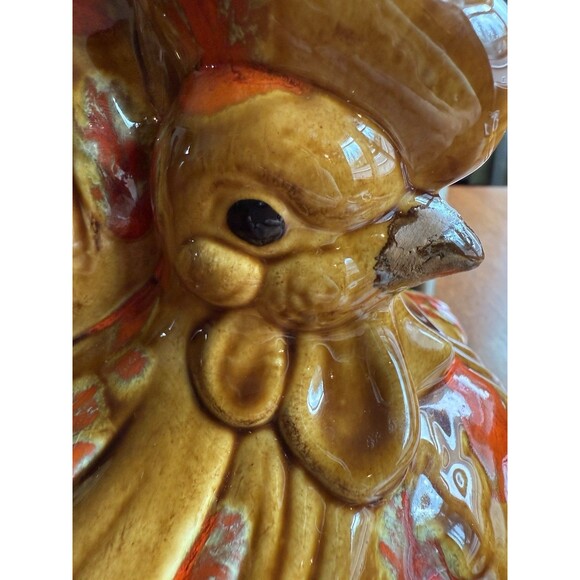 Vintage 1979 Ceramic Rooster Cookie Jar Cannister Ceramics.   Hand Painted. - Picture 4 of 16